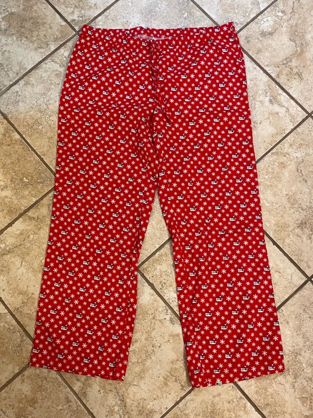 New red Santa adult pajama bottoms by vineyard vines size large
